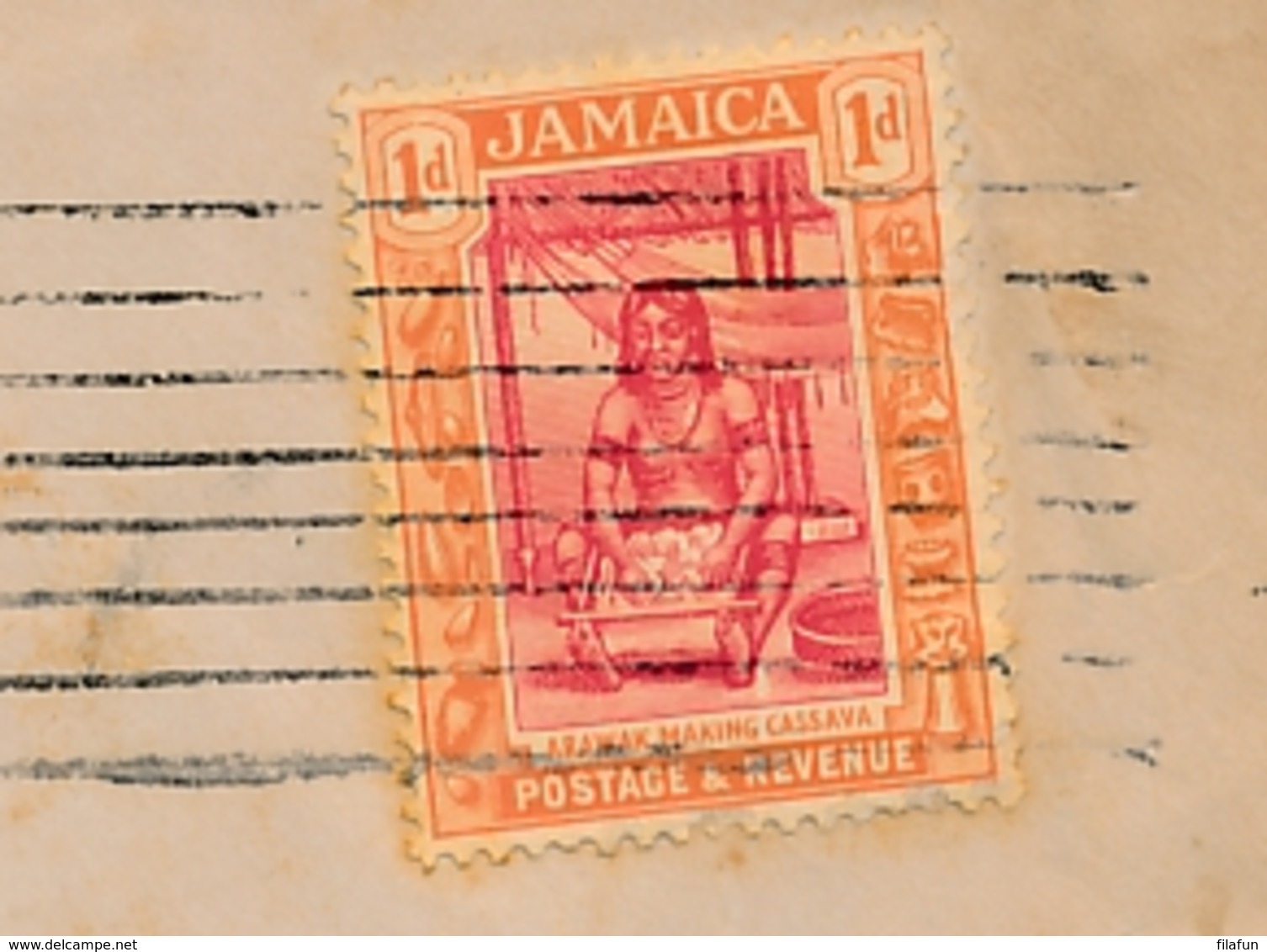 Curacao - 1925 - 20 Cent Port P26, Enkelfrankering Op Taxed Businesscover Uit Kingston Jamaica - Niederländische Antillen, Curaçao, Aruba