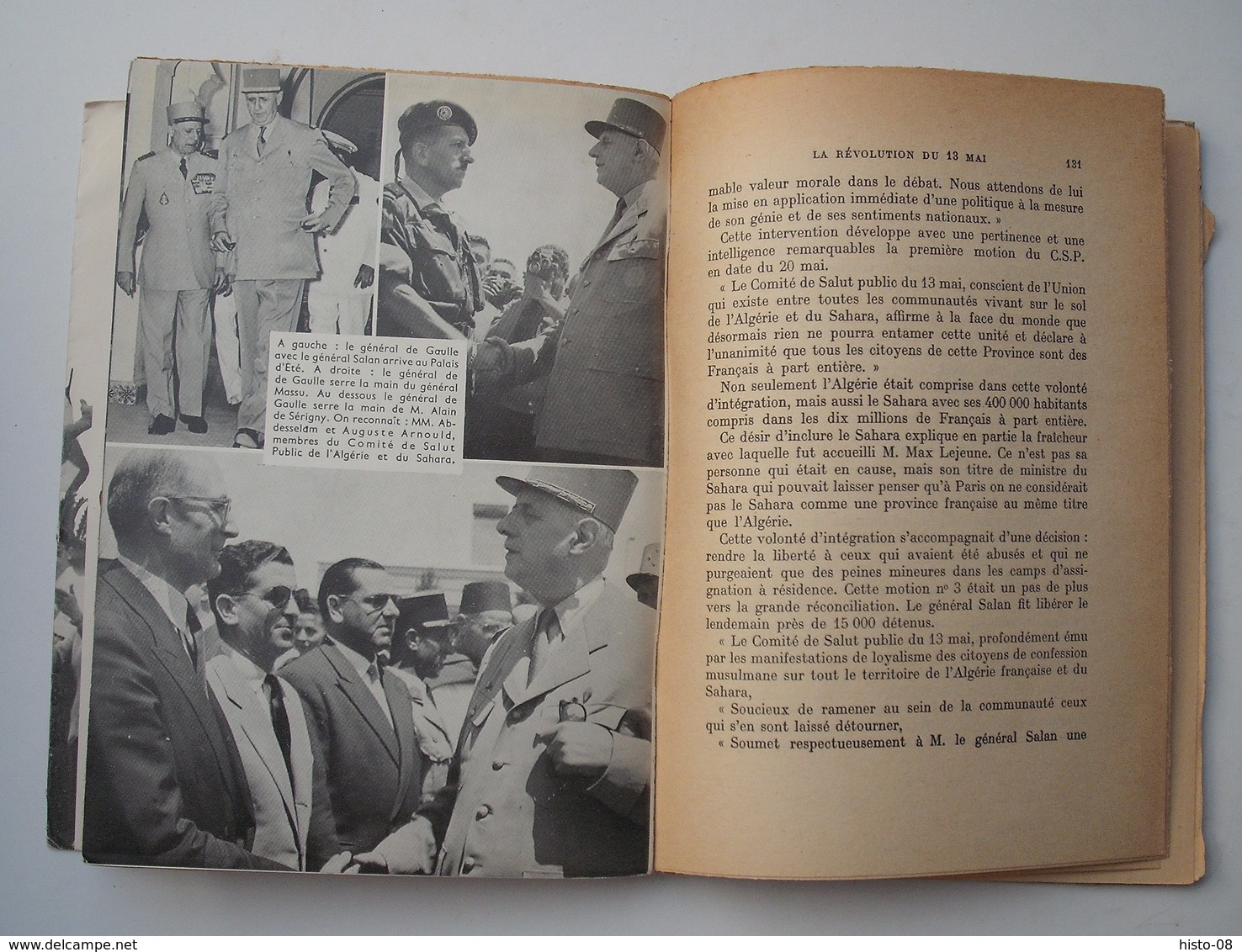 LA REVOLUTION du 13 MAI .- ALAIN DE SERIGNY . EVENEMENTS D'ALGERIE . AFRIQUE DU NORD .1958 .