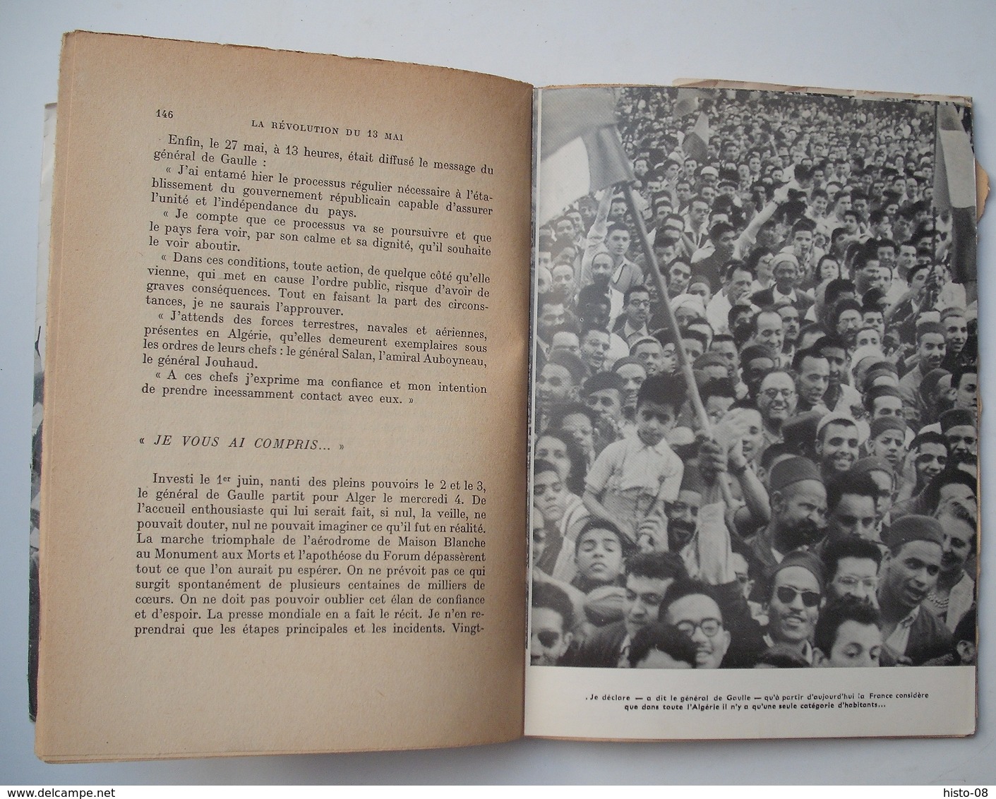 LA REVOLUTION du 13 MAI .- ALAIN DE SERIGNY . EVENEMENTS D'ALGERIE . AFRIQUE DU NORD .1958 .