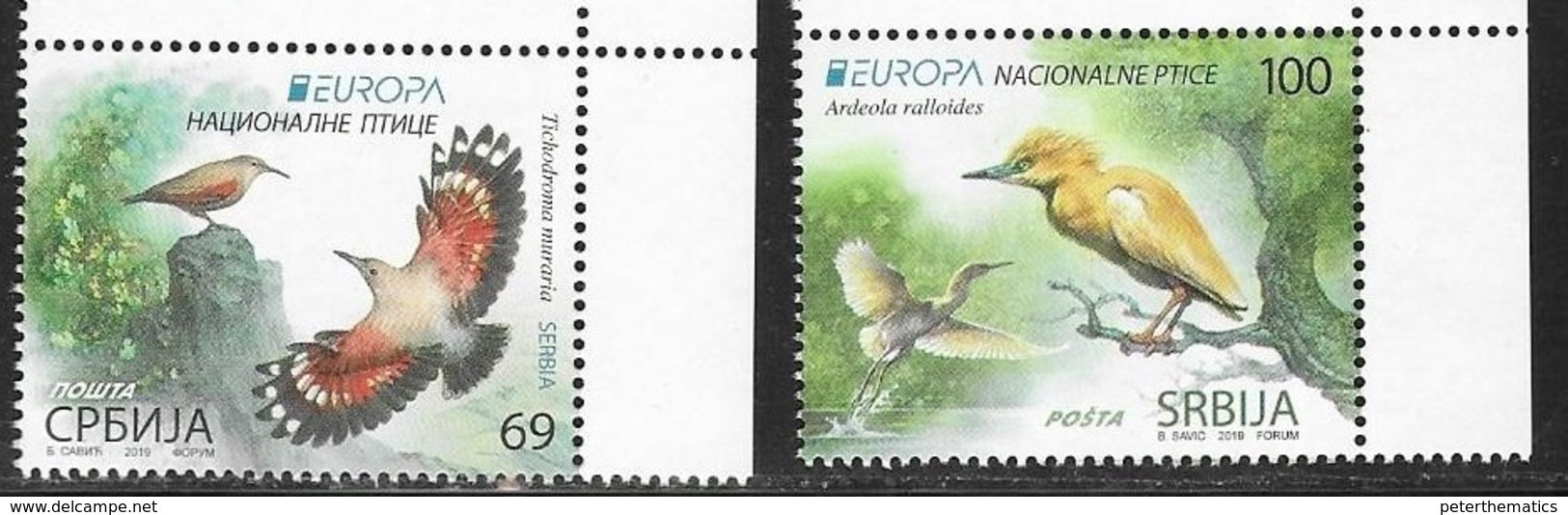 SERBIA , 2019, MNH, EUROPA, BIRDS,2v - 2019