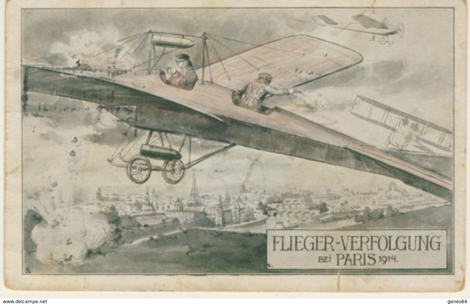 Aviazione 1 Guerra - Viaggiata Nel 1914 (2 Immagini) - Altri & Non Classificati