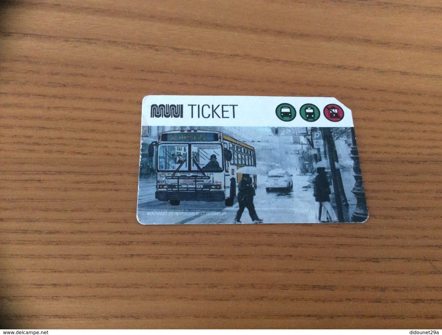 Ticket De Transport (bus, Métro, Tramway) MUNI - CLIPPER - ( GO WARRIORS) SAN FRANCISCO - USA - Wereld