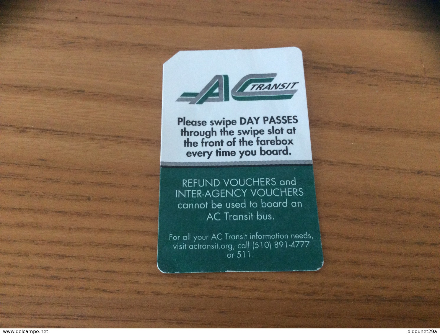 Ticket De Bus - AC TRANSIT - Californie - USA - World