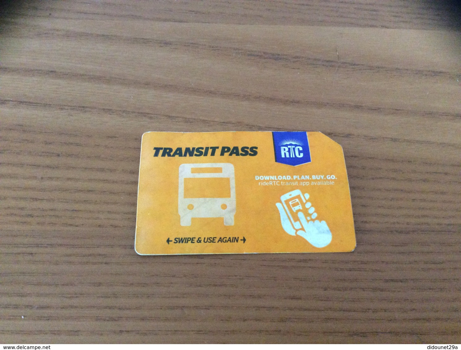 Ticket De Bus - TRANSIT PASS - RTC - Californie - USA - Mundo