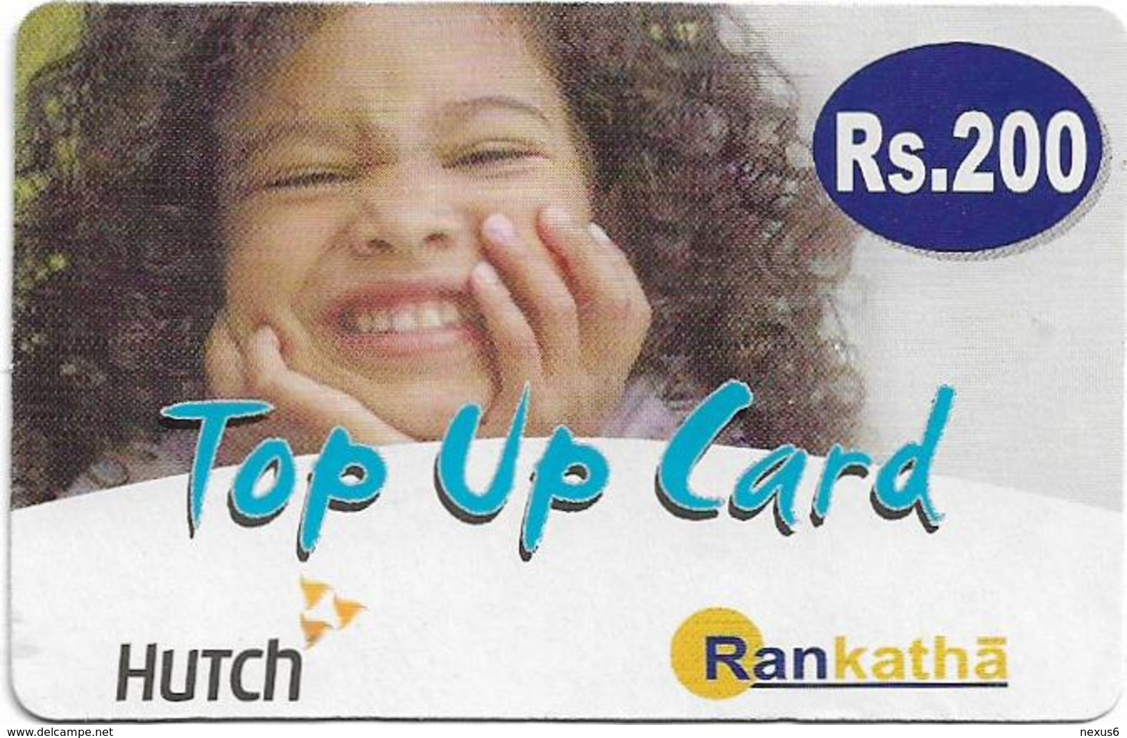 Sri Lanka - Hutchison Tel. - Curly Haired Girl, Top-Up, Prepaid 200Rs, Used - Sri Lanka (Ceylon)