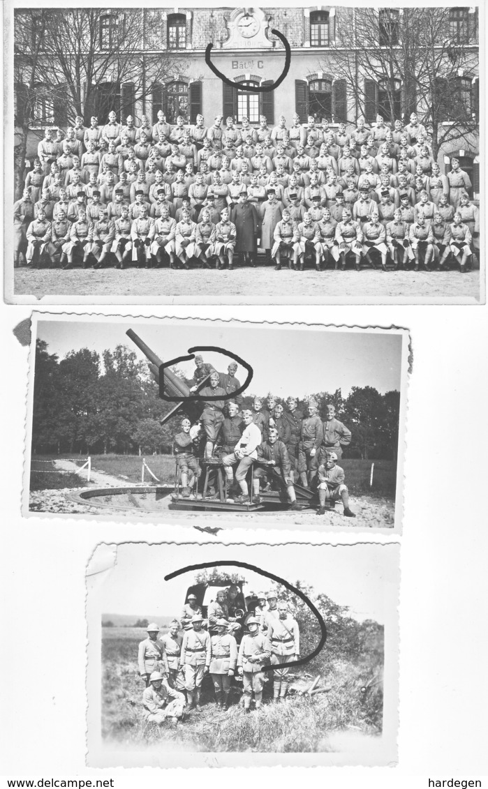 Armée Française  Lot Artillerie Dca 75 Mm  Et Canon Dca France 40  Caserne  (3) - Krieg, Militär