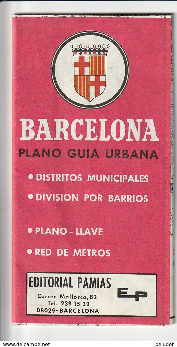 BARCELONA - PLANO GUIA URBANA - 1985 - Callejero