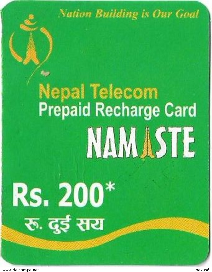 Nepal - Nepal Telecom - Namaste - Green, Exp.31.01.2012, Mini Prepaid 200Rs, Used - Népal