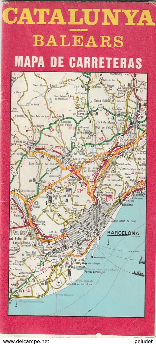 CATALUNYA - BALEARS - MAPA DE CARRETERAS - 1985 - Callejero