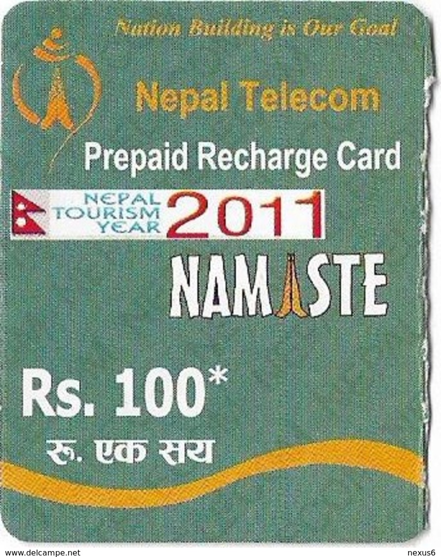 Nepal - Nepal Telecom - Namaste - Gray (Nepal Tourism Year 2011), Exp.30.06.2012, Mini Prepaid 100Rs, Used - Nepal