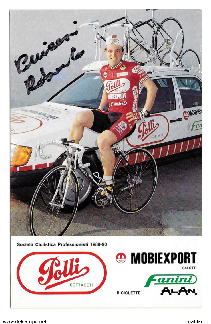 CARTE CYCLISME ROBERTO PELLICCONI SIGNEE TEAM POLLI 1989 - Radsport