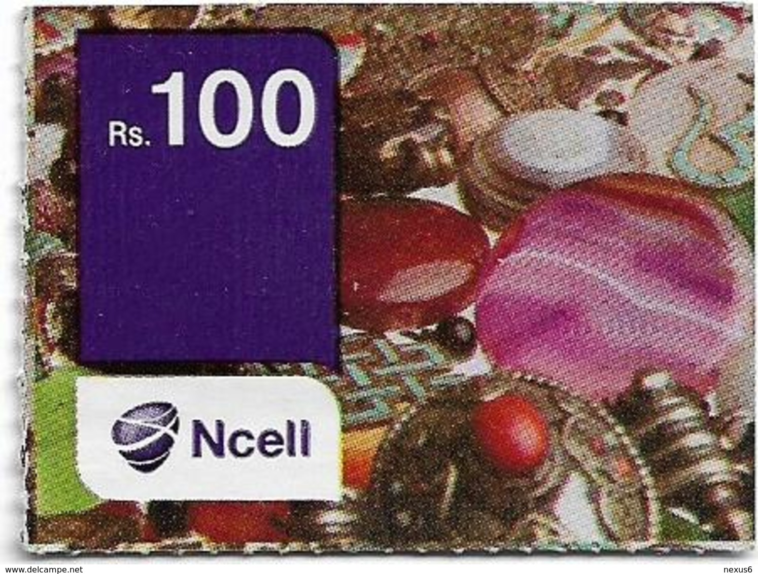 Nepal - Ncell - Colourful Buttons, Mini Prepaid 100Rs, Used - Népal