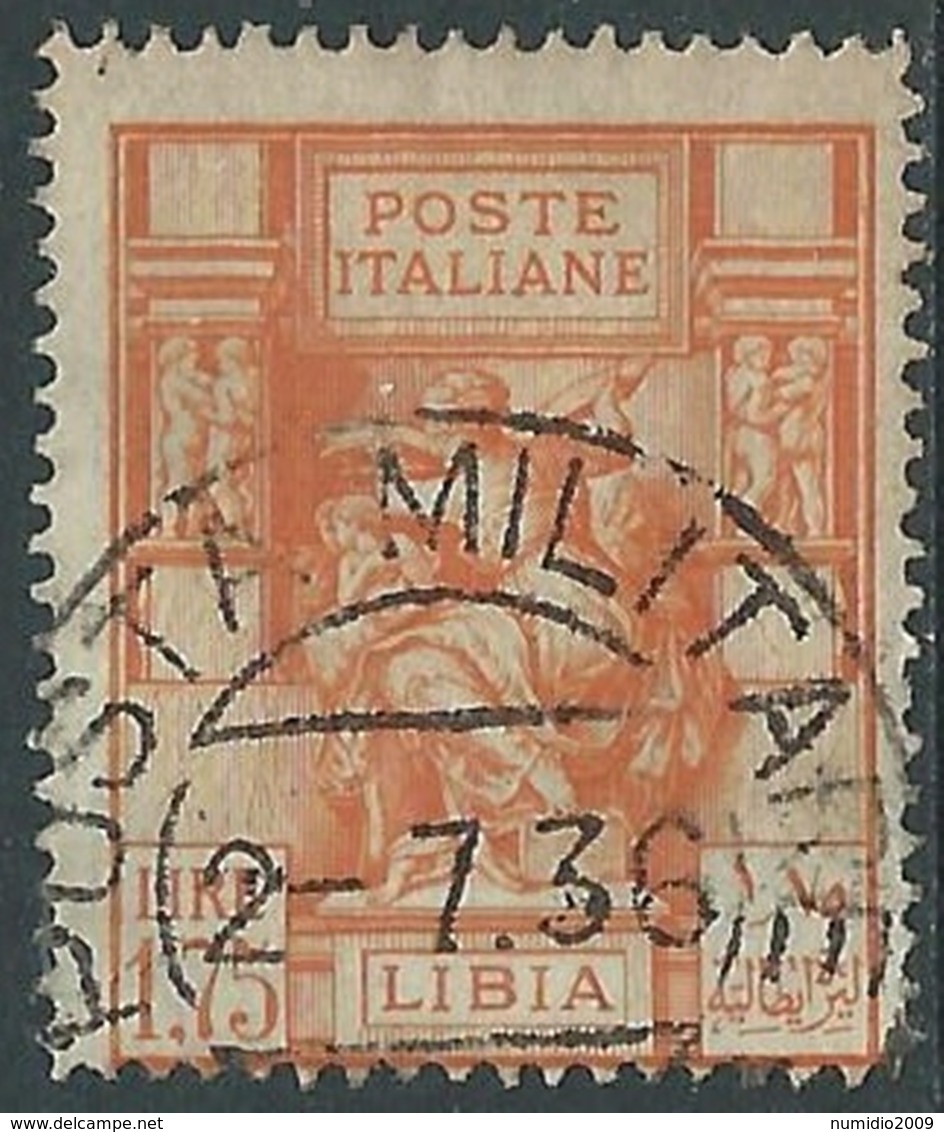 1931 LIBIA USATO SIBILLA LIBICA 1,75 LIRE - UR30-8 - Libia