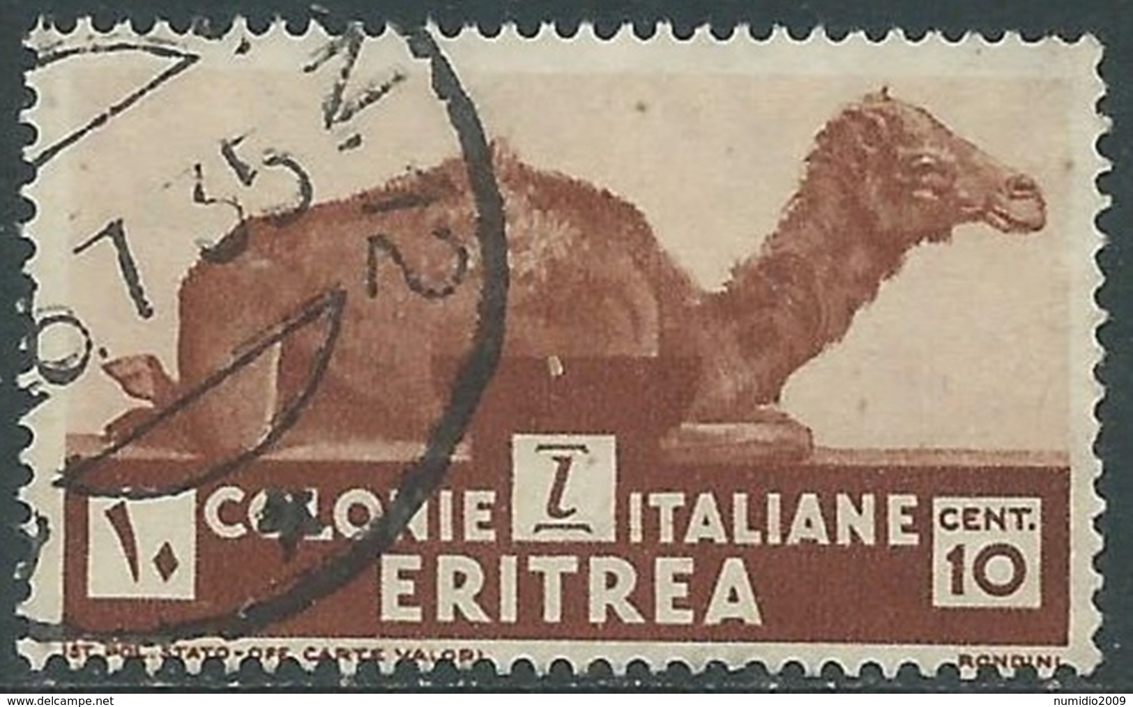 1933 ERITREA USATO SOGGETTI AFRICANI 10 CENT - UR31-5 - Eritrea