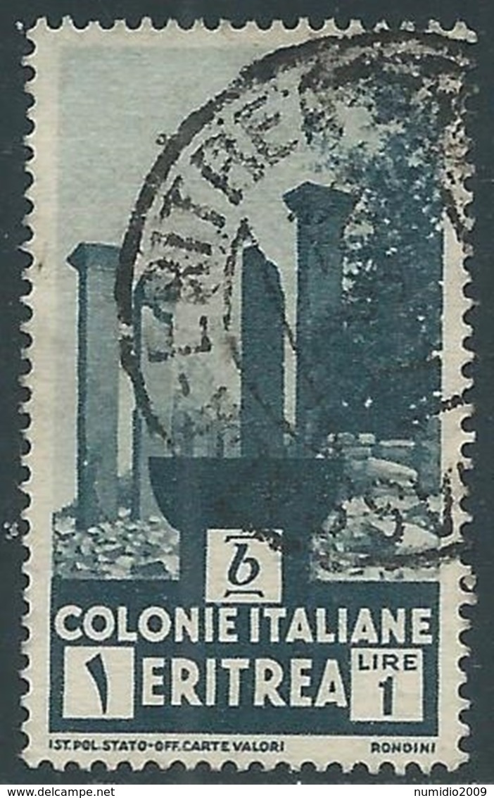 1933 ERITREA USATO SOGGETTI AFRICANI 1 LIRA - UR31-4 - Eritrea