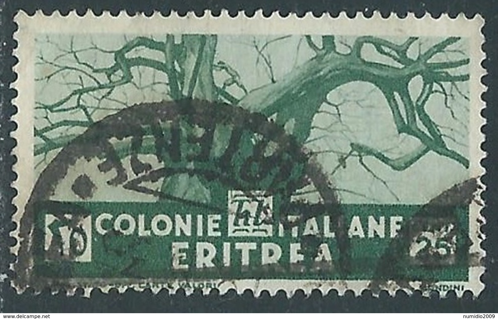 1933 ERITREA USATO SOGGETTI AFRICANI 25 CENT - UR31-6 - Eritrea