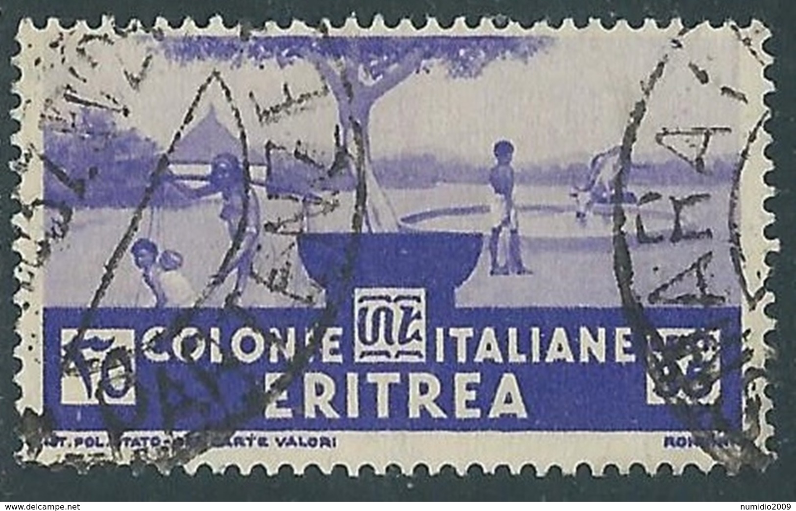 1933 ERITREA USATO SOGGETTI AFRICANI 35 CENT - UR31-6 - Eritrea