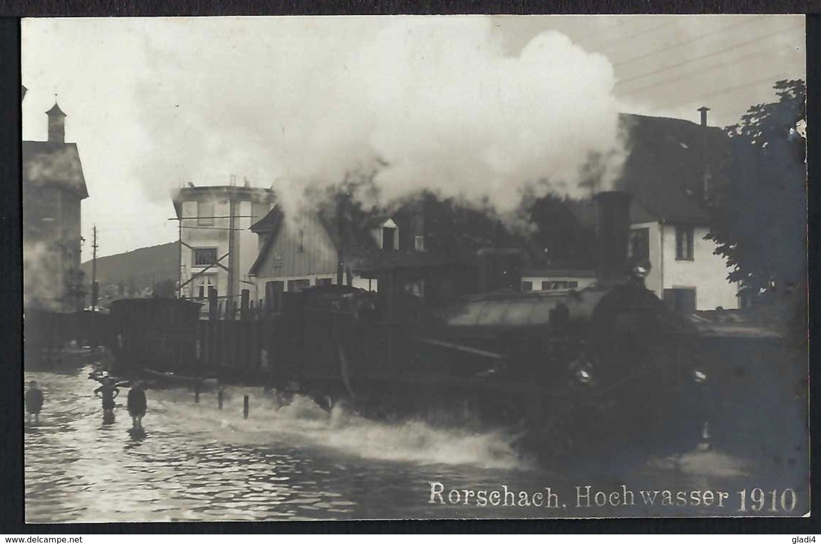 Rorschach - Hochwasser - Dampflock - Belebt - 1910 - Rorschach