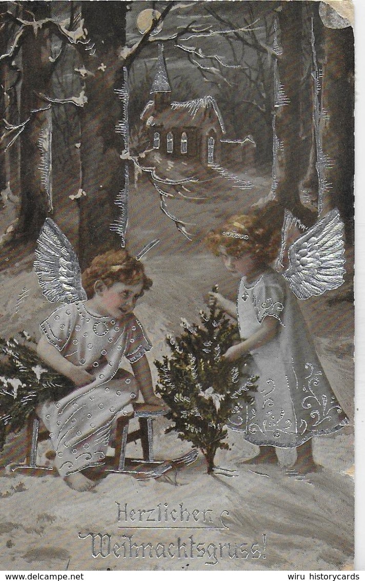 AK 0303  Herzlichen Weihnachtsgruss - Silber-Prägekarte Um 1915 - Sonstige & Ohne Zuordnung