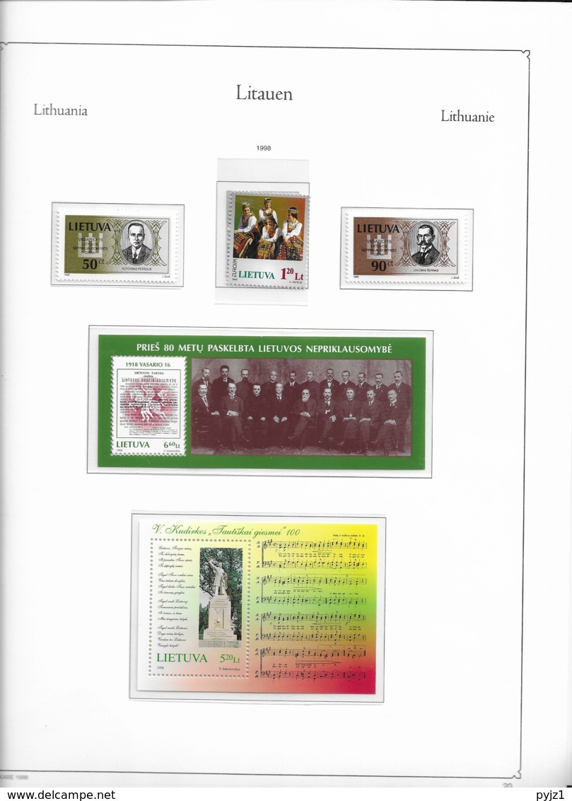 1998 MNH Lituania Year Collection Postfris** - Lithuania