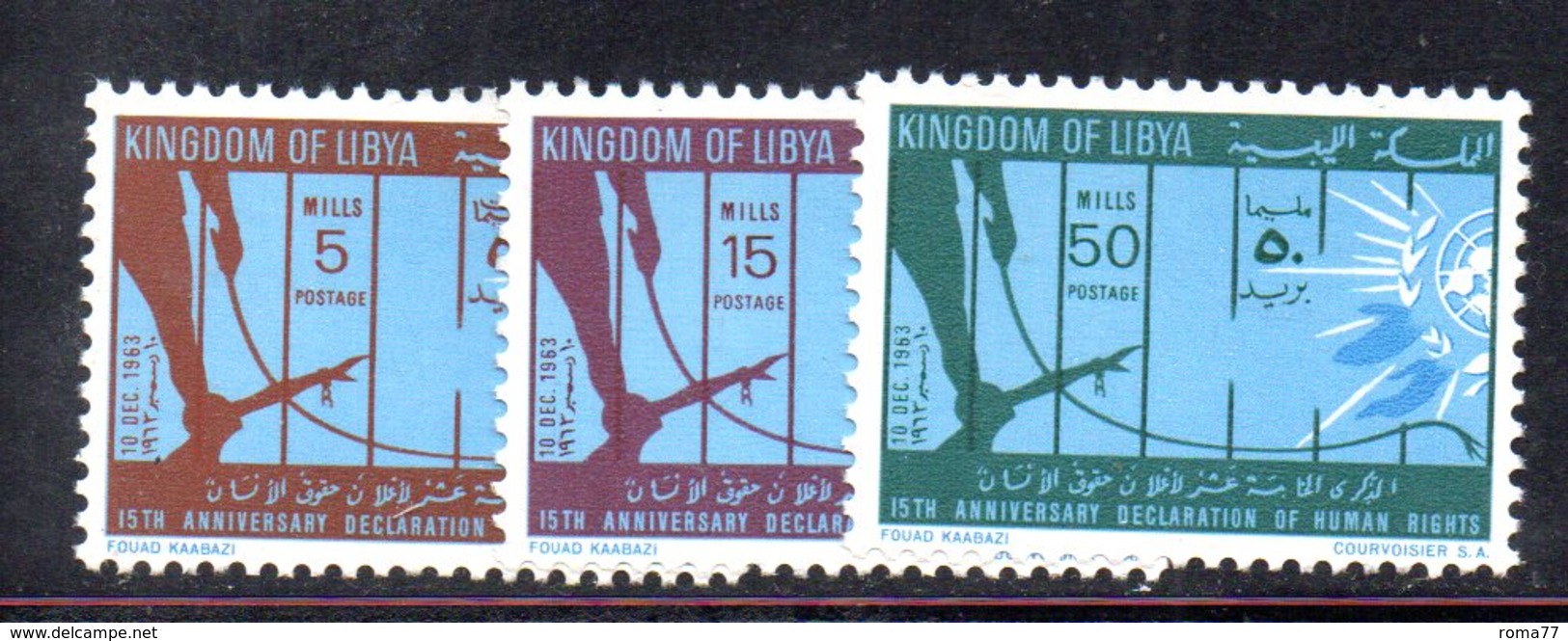 APR2357 - LIBIA 1963 ,  Serie Integra  *** MNH   (2380A)  Diritti Uomo - Libia