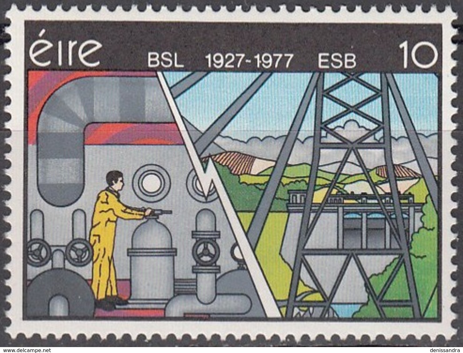 Eire 1977 Michel 368 Neuf ** Cote (2008) 0.50 Euro 50 Ans Société D'électricité - Unused Stamps