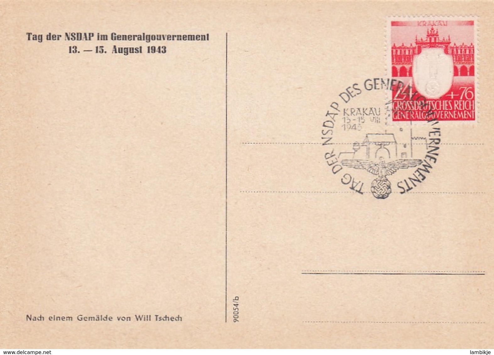 Deutsches Reich Postkarte Tag Der NSDAP 1943 - Briefe U. Dokumente