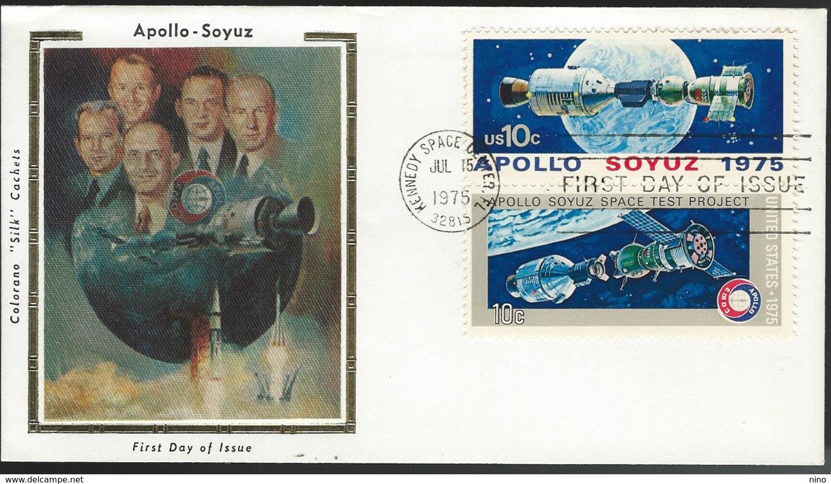 USA. Scott # 1569-70 FDC Silk Cachet. Space Flight Apollo Soyuz. Joint Issue With Russia  1975 - Joint Issues