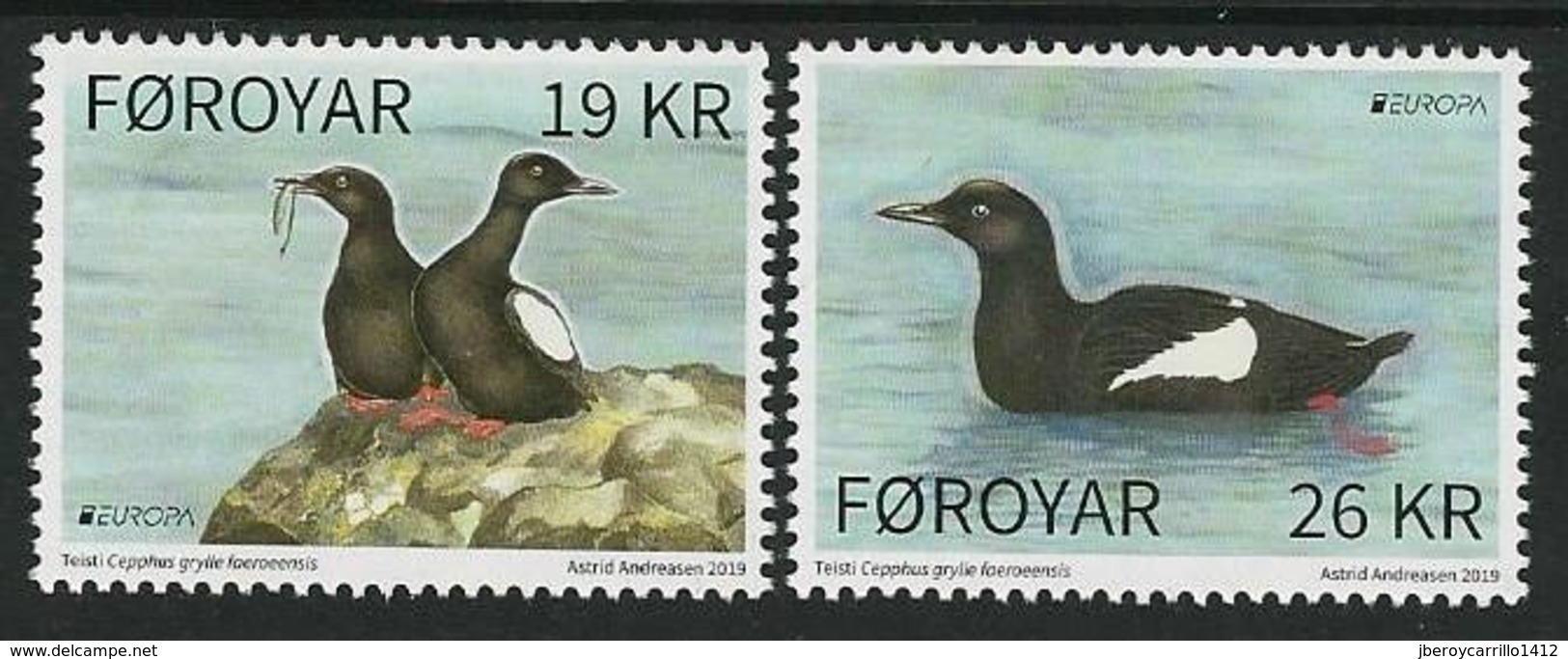 FEROE /FAROE / FÄRÖER / FØROYAR  -EUROPA 2019 -NATIONAL BIRDS.-"AVES -BIRDS -VÖGEL-OISEAUX"-Serie De 2 V. - 2019