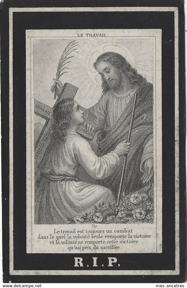 En 1884 à Locre Et Vieux Berquin (59) Marie THIBAUT Ep Gustave HUGUET - Esquela