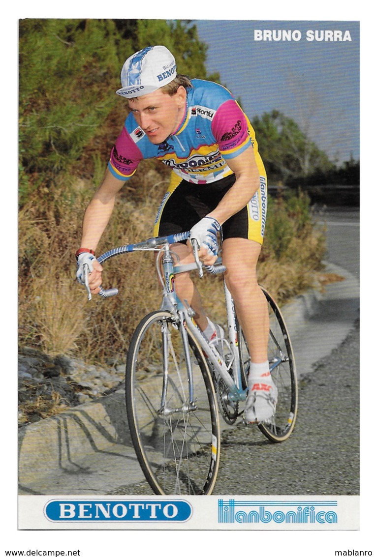CARTE CYCLISME BRUNO SURRA TEAM BENOTTO 1989 - Cyclisme