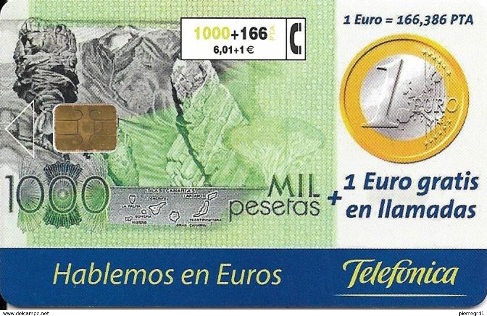 CARTE-PUCE-ESPAGNE-6,01€/1000Pts-11/99-92000Ex-TBE-RARE - Herdenkingsreclame