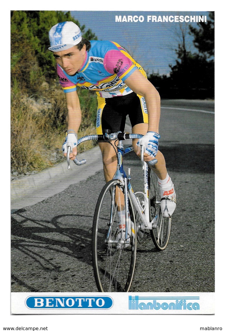 CARTE CYCLISME MARCO FRANCESCHINI TEAM BENOTTO 1989 - Cyclisme