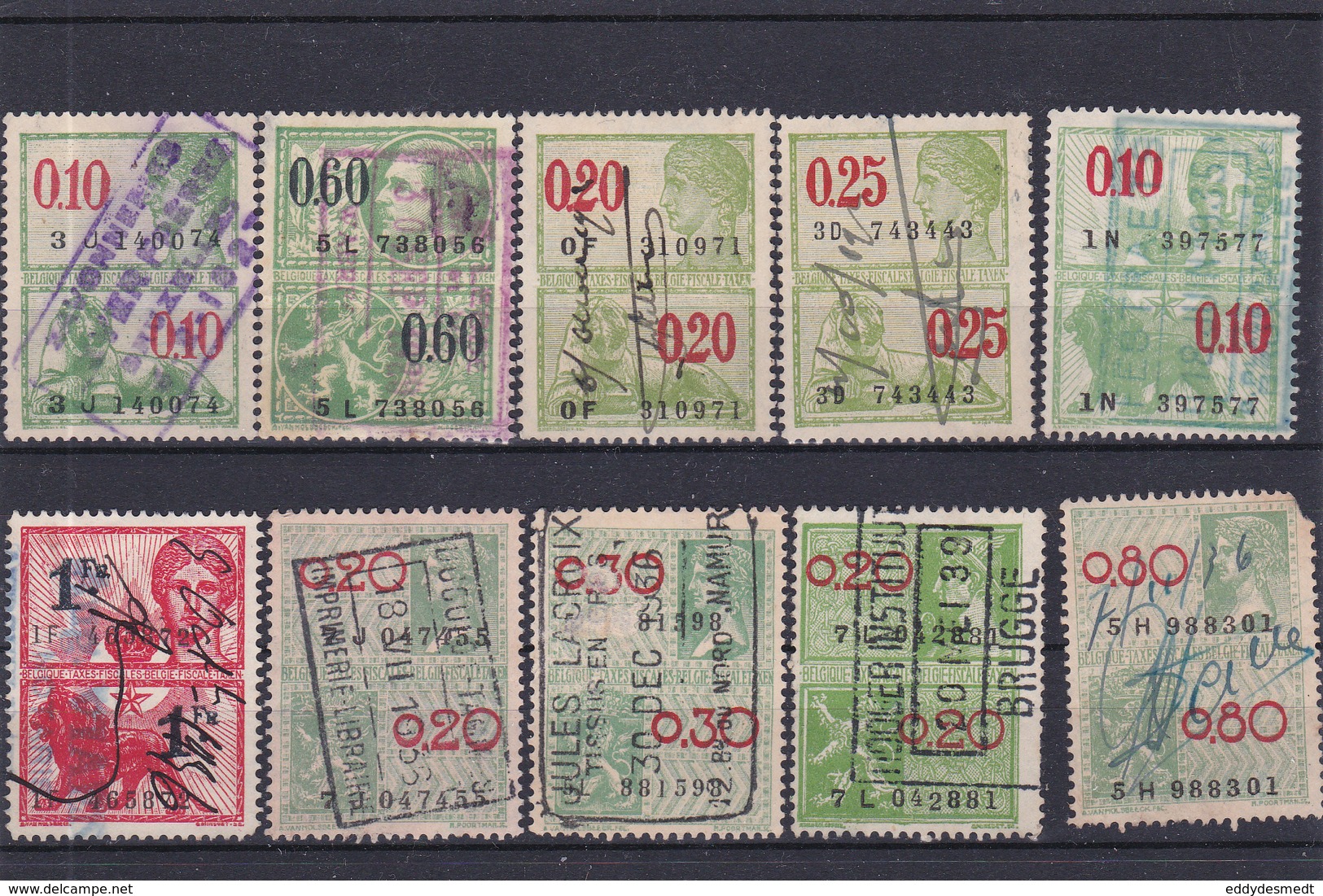 Lotje Fiscale Zegels     Kaart A 672 - Timbres