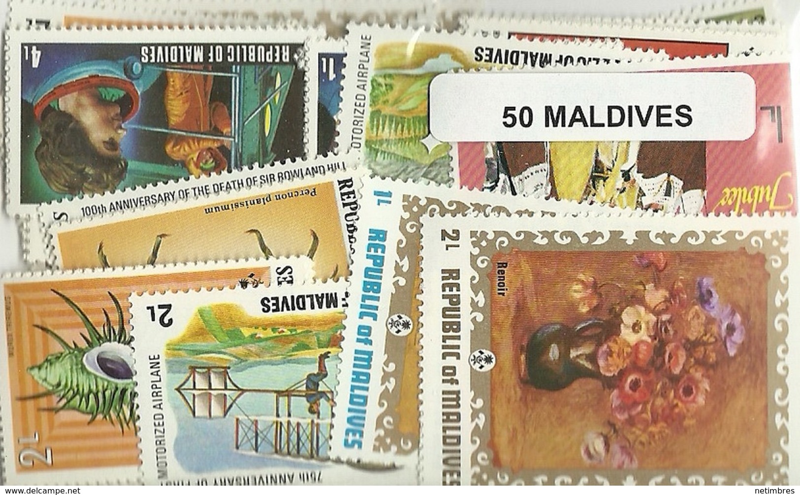 Lot 100 Timbres Des Maldives - Maldives (1965-...)