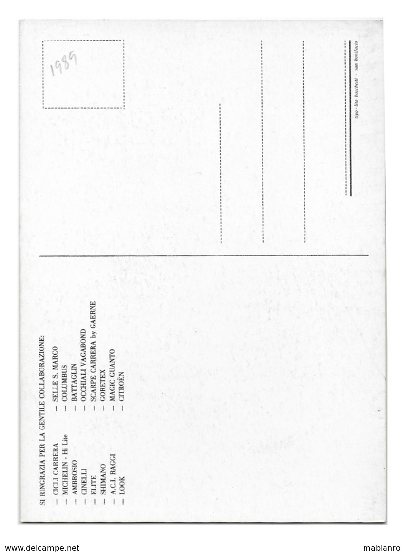 CARTE CYCLISME ACACCIO DA SILVA SIGNEE TEAM CARRERA 1989 - Cycling