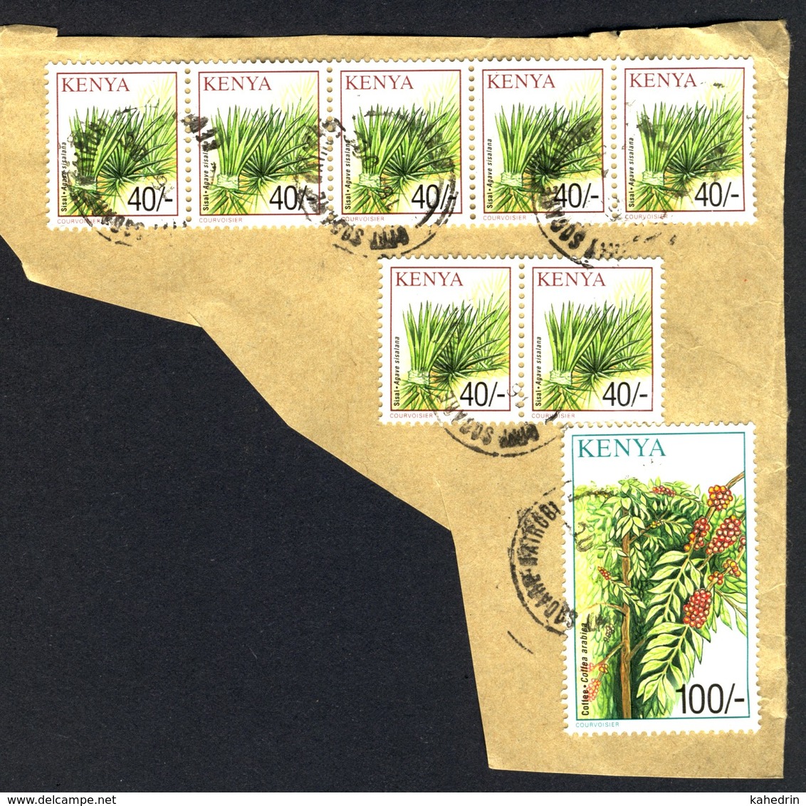Kenia Kenya 2001, Stamps On A Piece Of Paper: Sisal, Arabic Coffee - Kenia (1963-...)