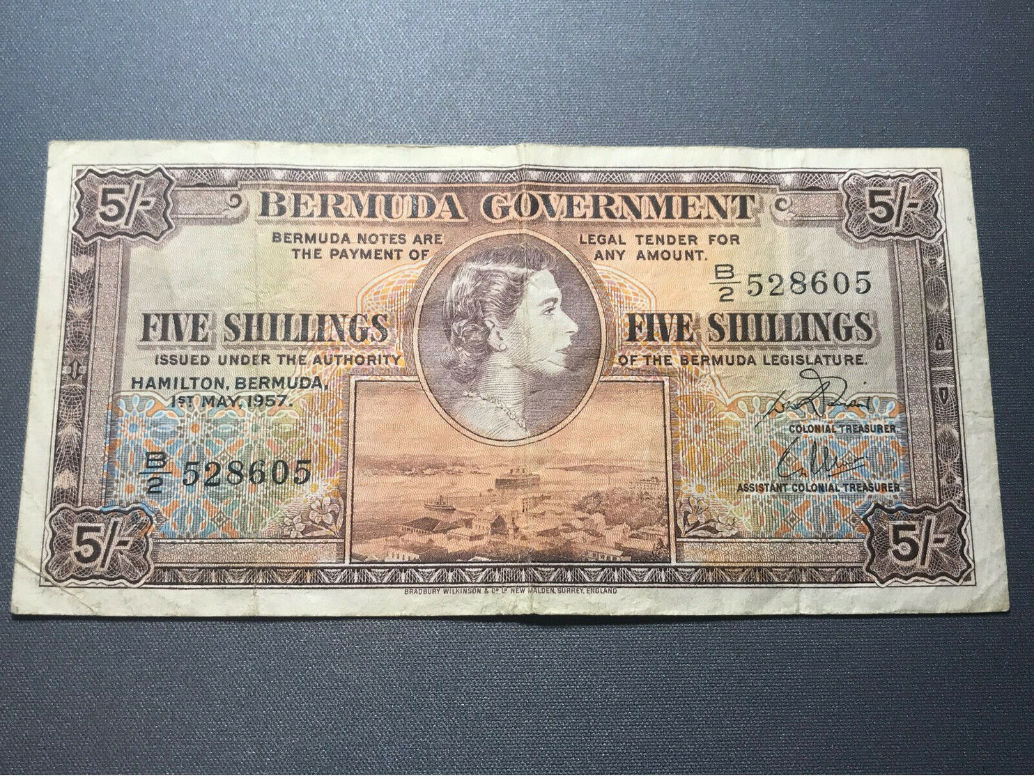 Bermuda 5 Shillings 1957. VF. - Bermudas