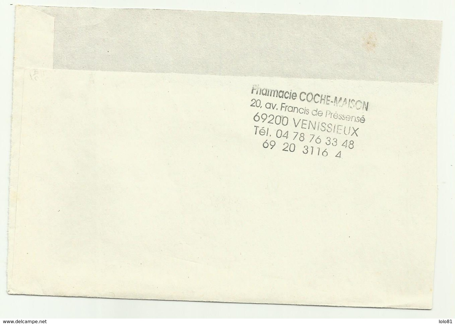 Lettre Lyon PAS DE BOITE POSTALE 1996 - 1961-....