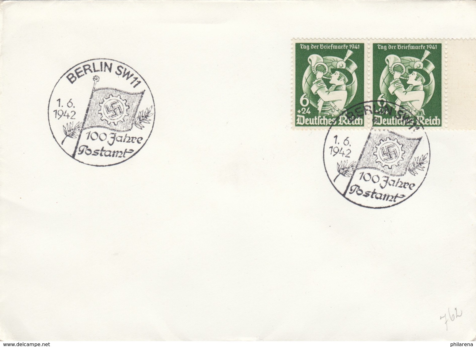 Blanko Sonderstempelbeleg 1942: Berlin SW 11: 100 Jahre Postamt - Sonstige & Ohne Zuordnung