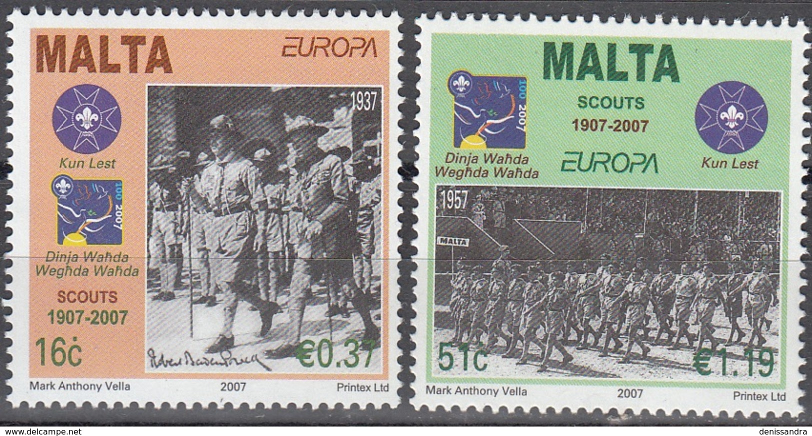 Malta 2007 Yvert 1469 - 1470 Neuf ** Cote (2017) 4.50 Euro Europa CEPT Le Scoutisme - Malte