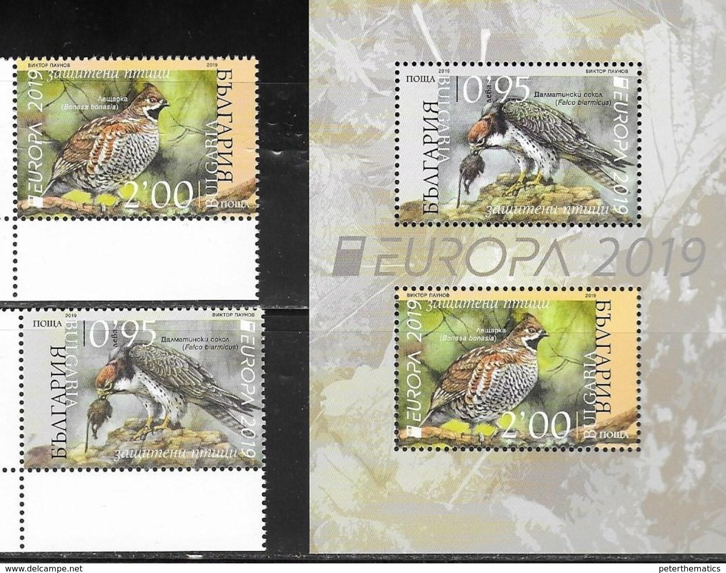 BULGARIA, 2019, MNH,EUROPA, BIRDS, 2v+S/SHEET - 2019