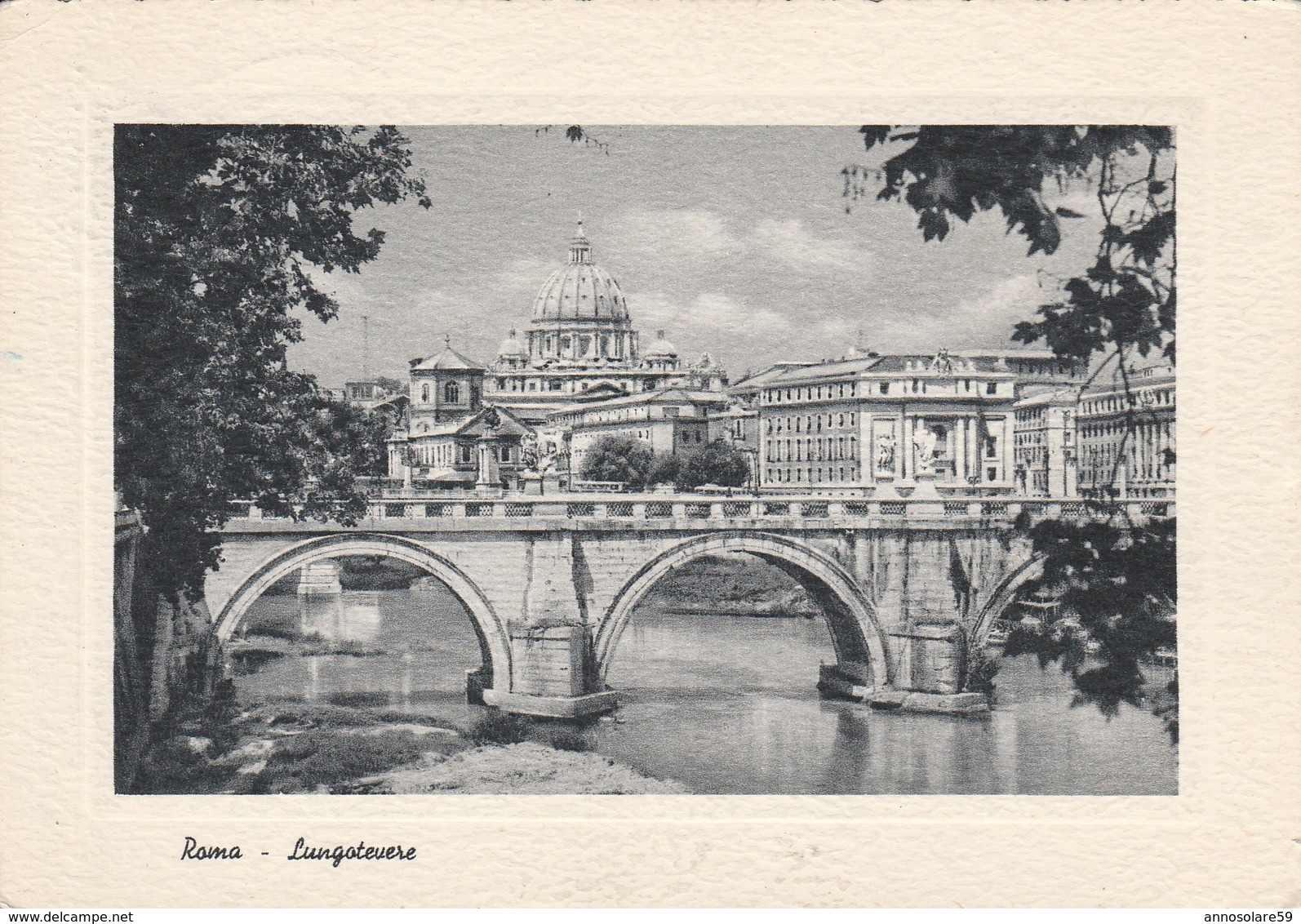 CARTOLINA: ROMA - LUNGOTEVERE - VIAGGIATA - F/G - B/N - LEGGI - Fiume Tevere