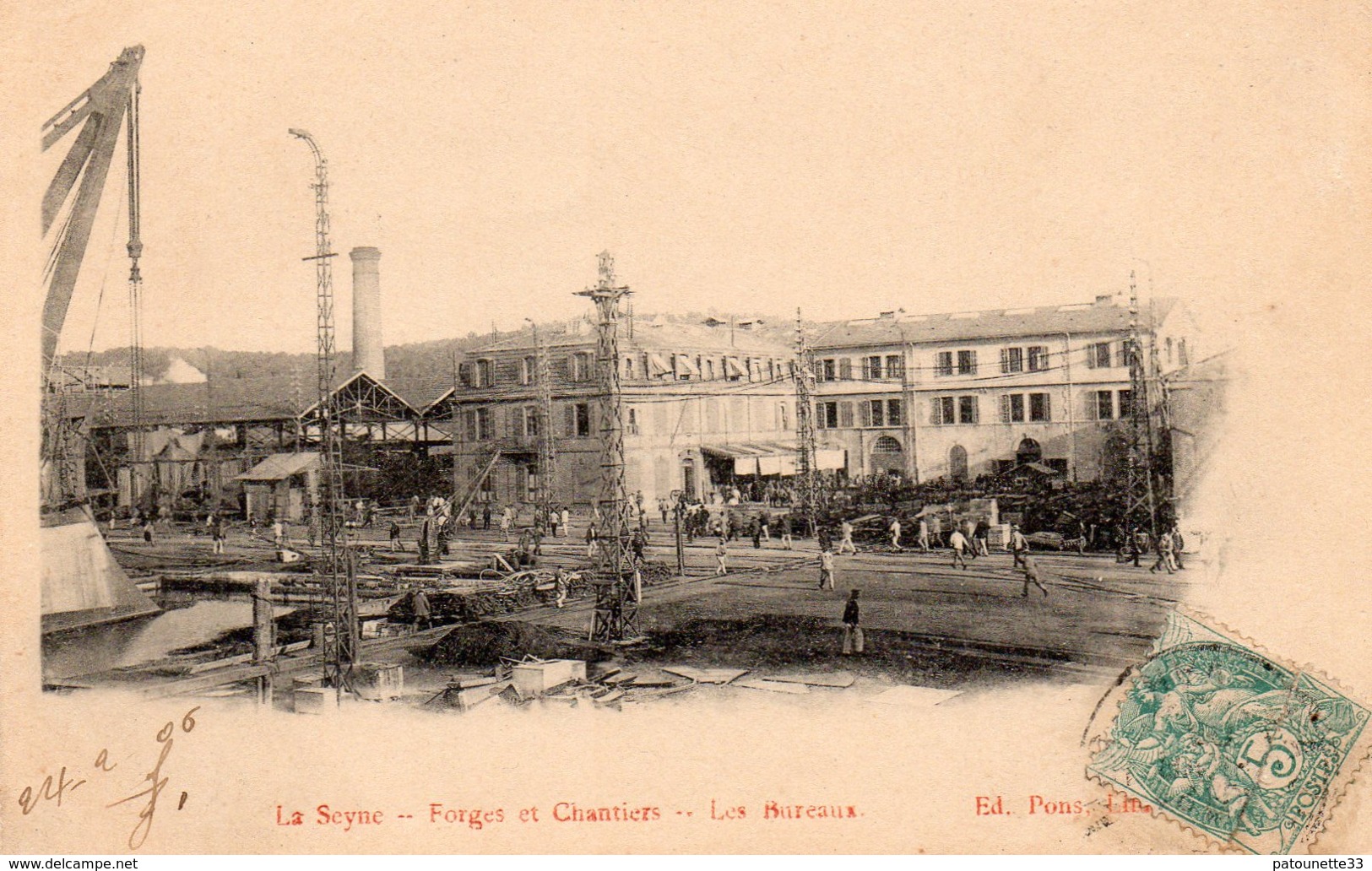 83 LA SEYNE FORGES ET CHANTIERS LES BUREAUX ANIMEE CLICHE UNIQUE - La Seyne-sur-Mer