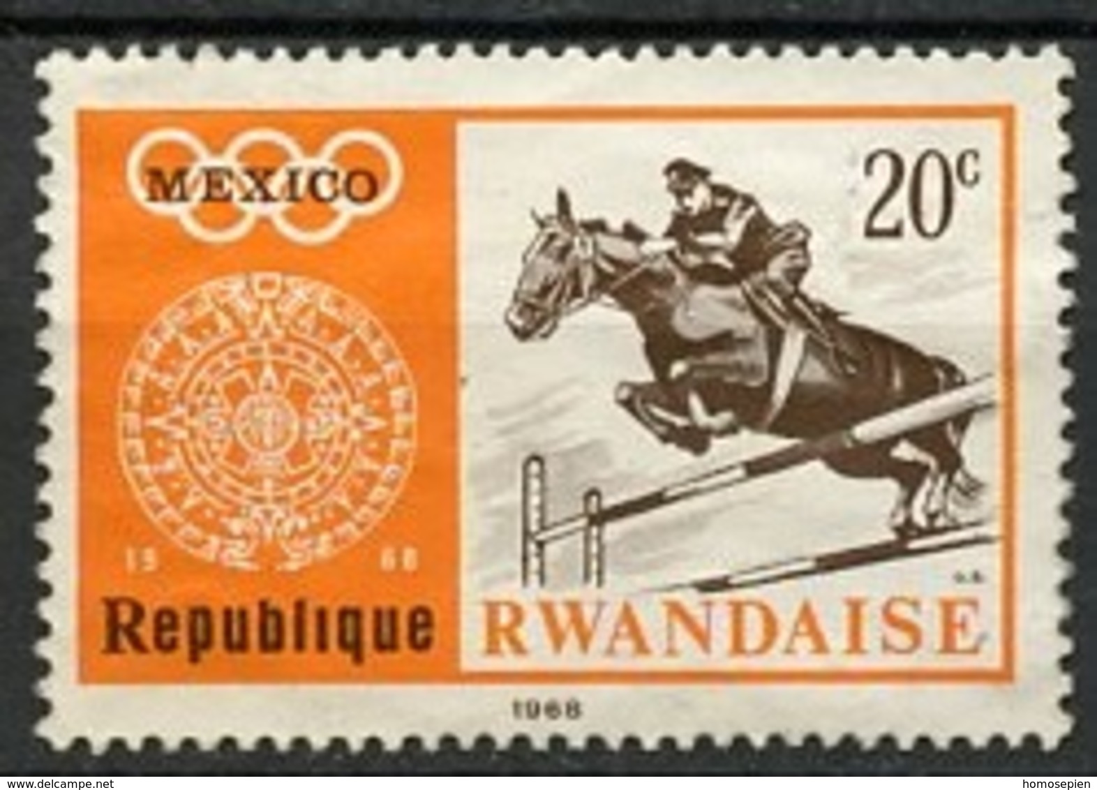 Rwanda - Ruanda 1968 Y&T N°263 - Michel N°282 * - 20c Hippisme - Neufs