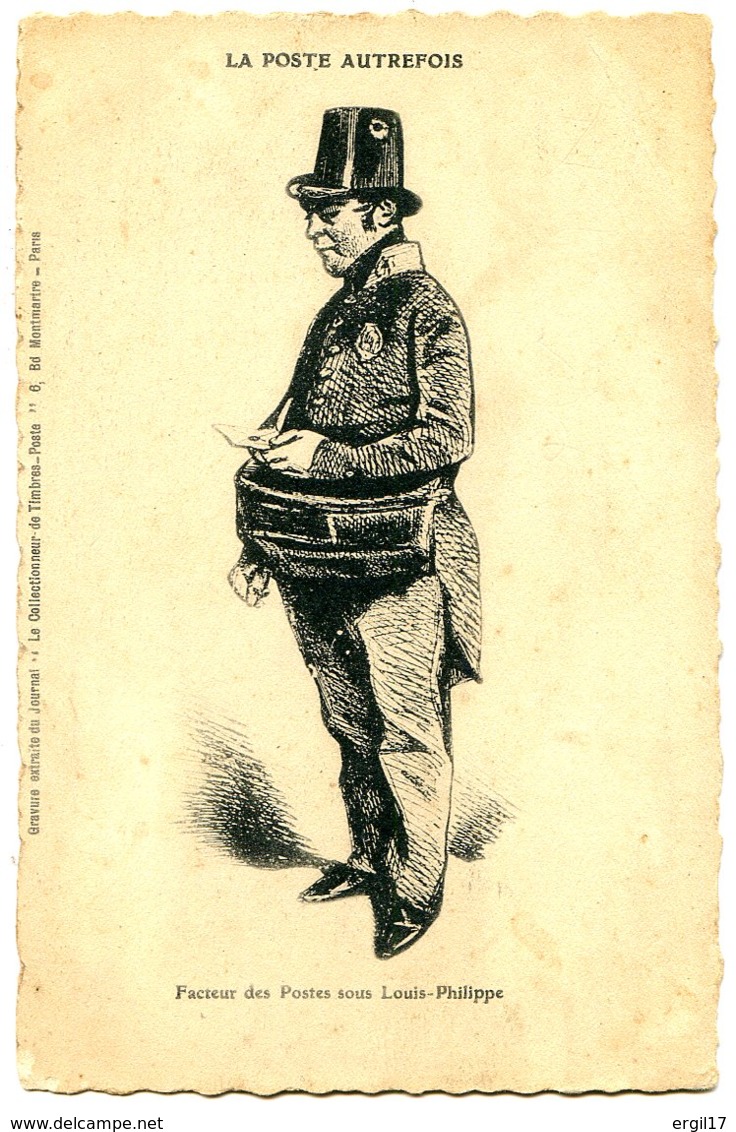 Gravure - Facteur Des Postes Sous Louis-Philippe - La Poste Autrefois - Carte Genre Canson - Autres & Non Classés