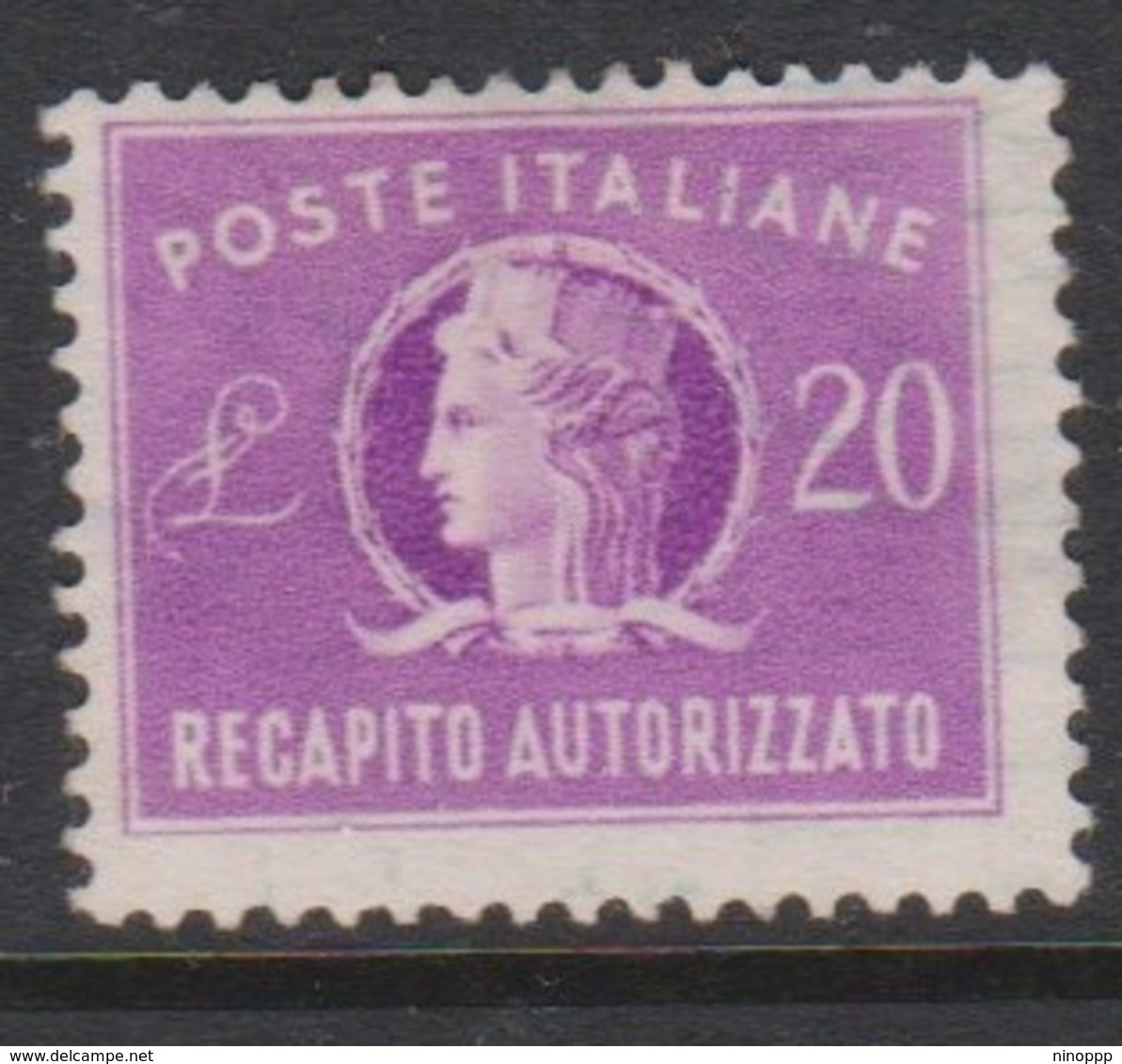 Italy Republic AD 11 1952 Authorized Delivery Stamp 20 Lire Lilac ,used - Express/pneumatic Mail