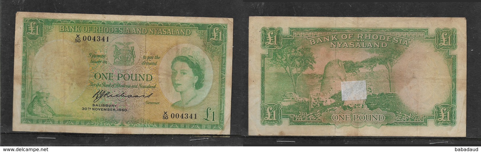 Rhodesia & Nyasaland, 1960, £1 Series X/50, Banknote - Rhodesia