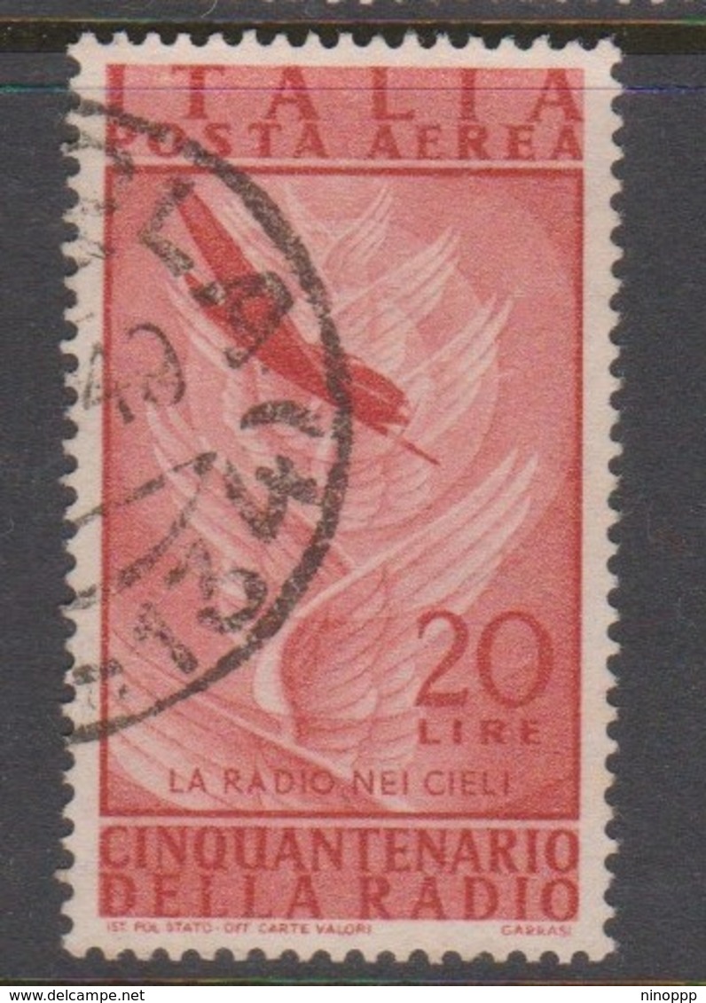 Italy Republic PA 138 1947 50th Anniversary Radio,20 Lire Oranget,used - Airmail