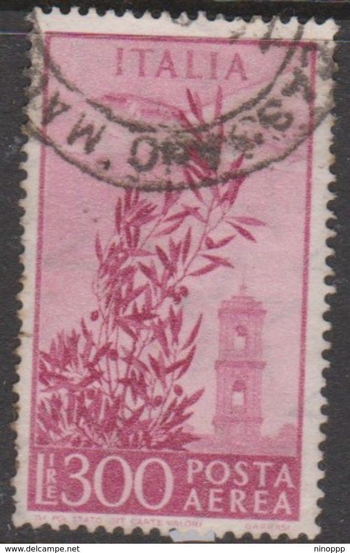 Italy Republic PA 149 1955-59 Air Post,Watermark Stars,300 Lire Rose Pink,used - Airmail